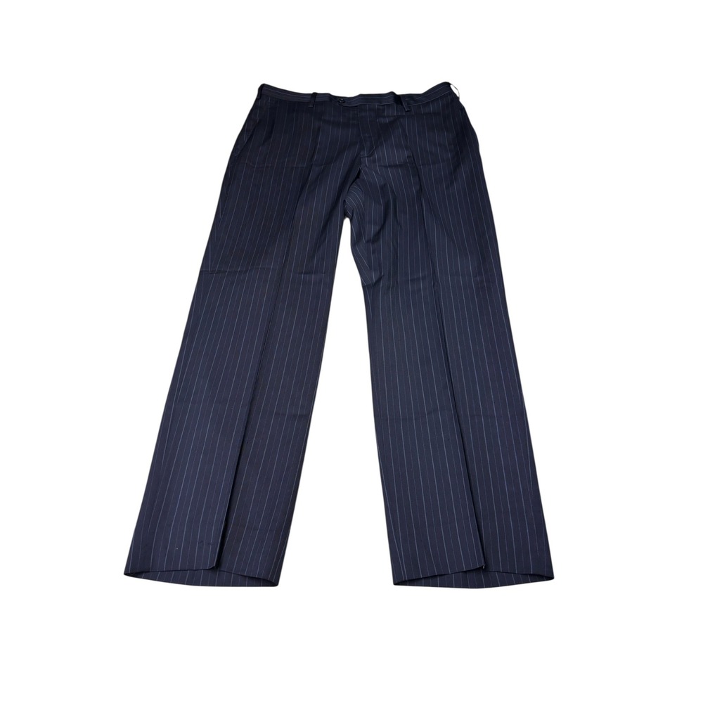 Brooks Brothers 1818 Fitzgerald Navy Pinstripe Wool Dress Pants Mens 37x30 Italy